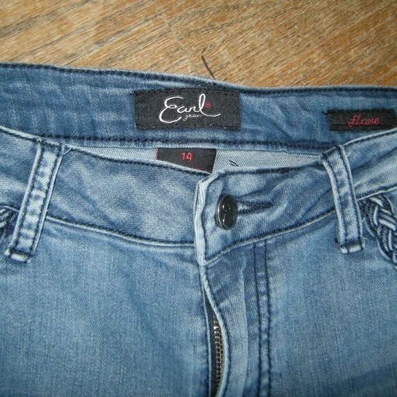 Earl Jeans Size 14 Women's Mid Rise Flare Leg - Braid Accents on Pockets - Picture 5 of 5